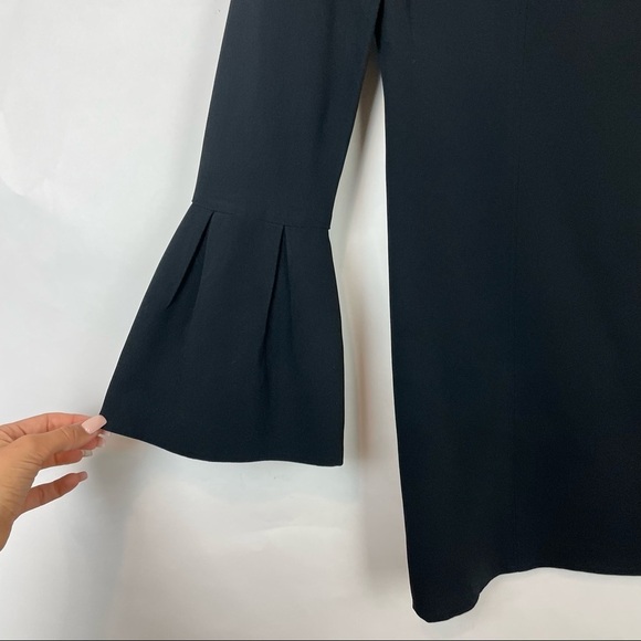 Alexis Black Bell Sleeve Velvet Lattice Josephine Shift Dress size small - Picture 4 of 7